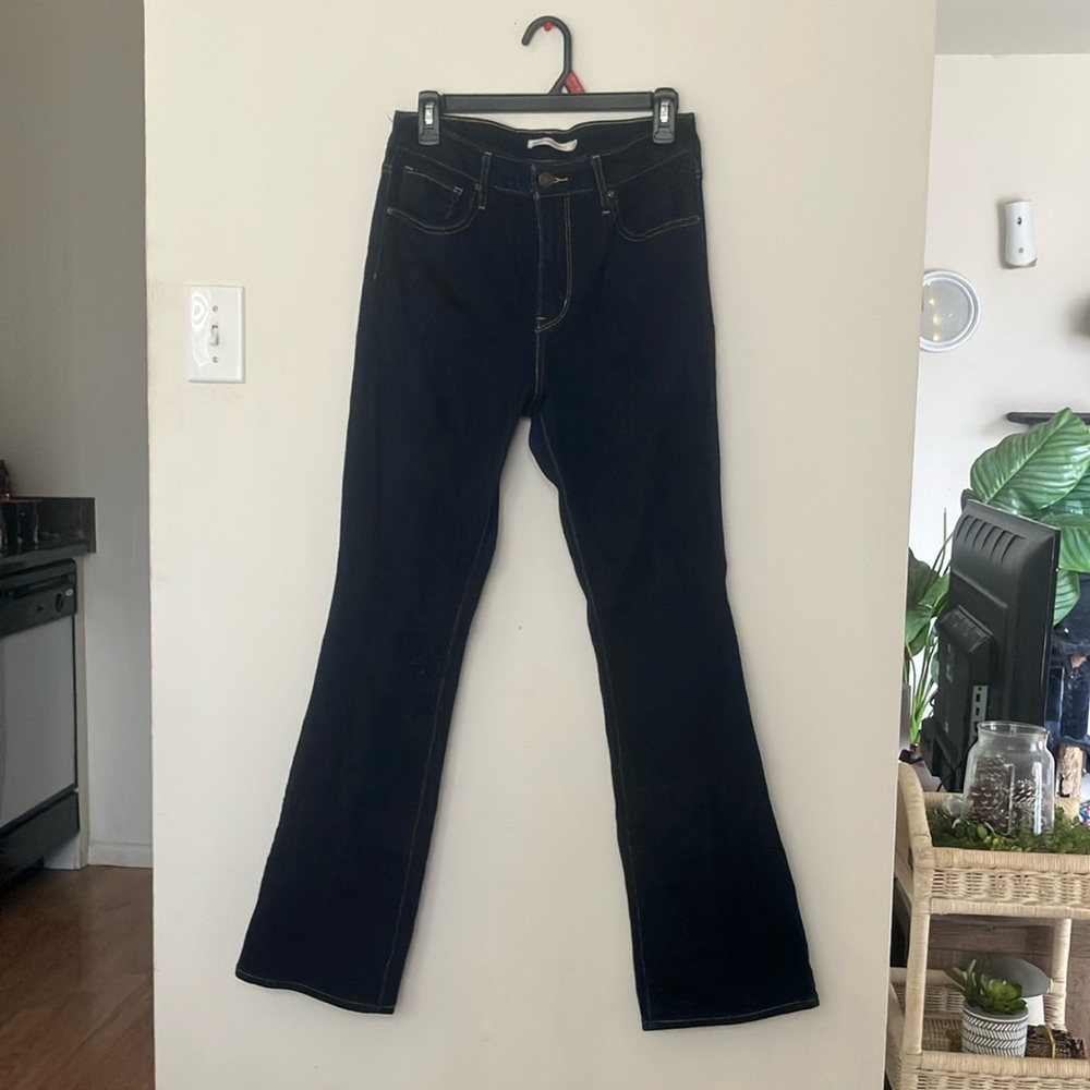 Levi’s Dark Wash Stretch 725 High Ruse Bootcut Jeans 29Wx32L